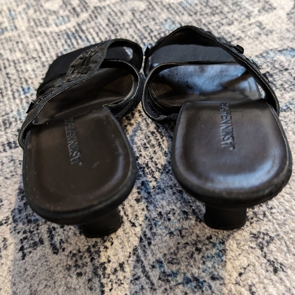 Jasmin New York leather sole decorated Black slides size 8.5 - Picture 3 of 7